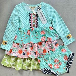 Matilda Jane with Joanna Gaines Seedling Dress with Bloomers Size 12 - 18m NWT